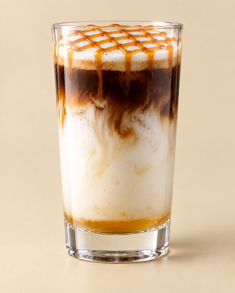 Vue en coupe : Caramel macchiato maison