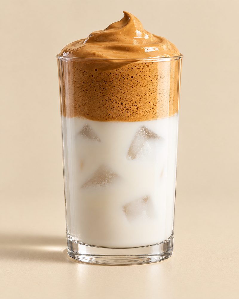 Vue en coupe : Dalgona coffee