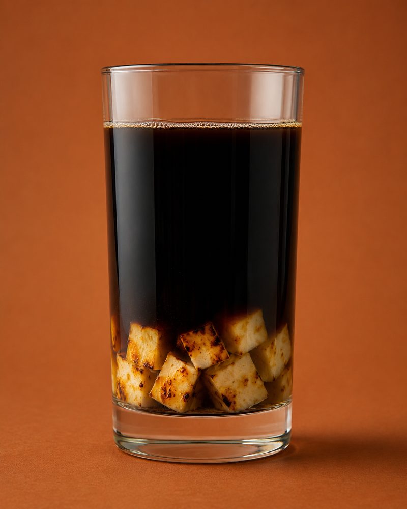 Vue en coupe : Kaffeost (café au fromage)