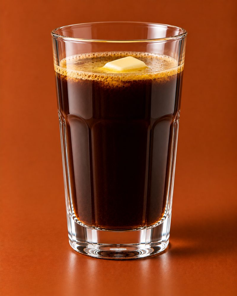 Vue en coupe : Kopi gu you (café au beurre)